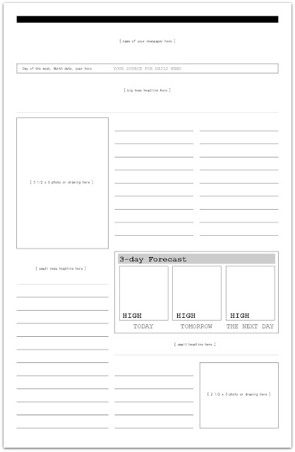 Blank Newspaper Front Page Template