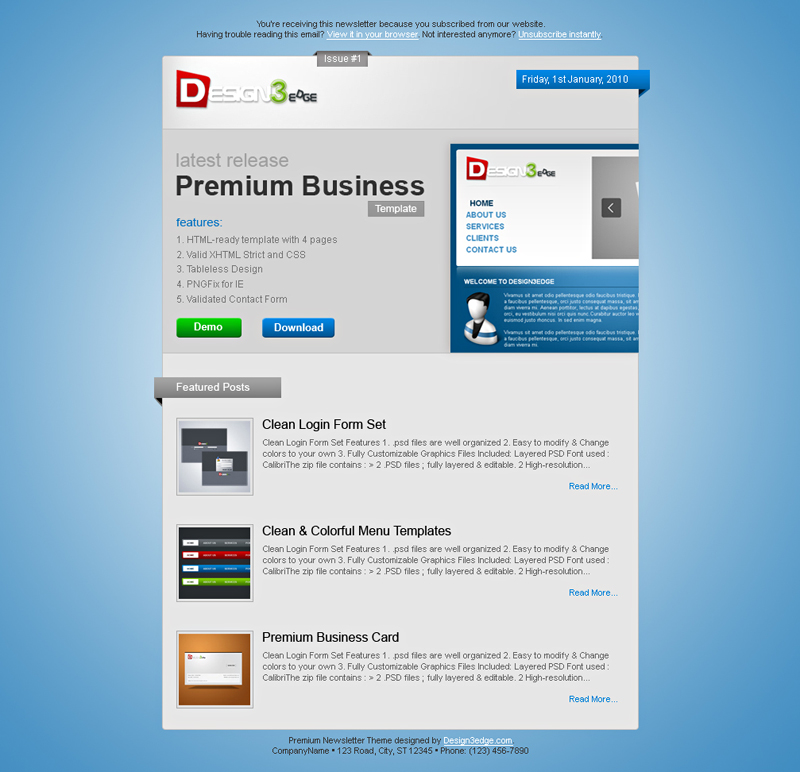 Business Newsletter Templates Free