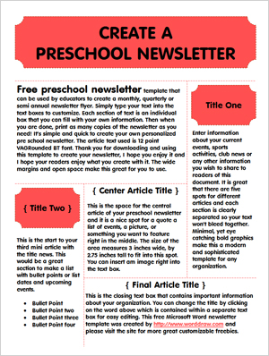 Childcare Newsletter Examples