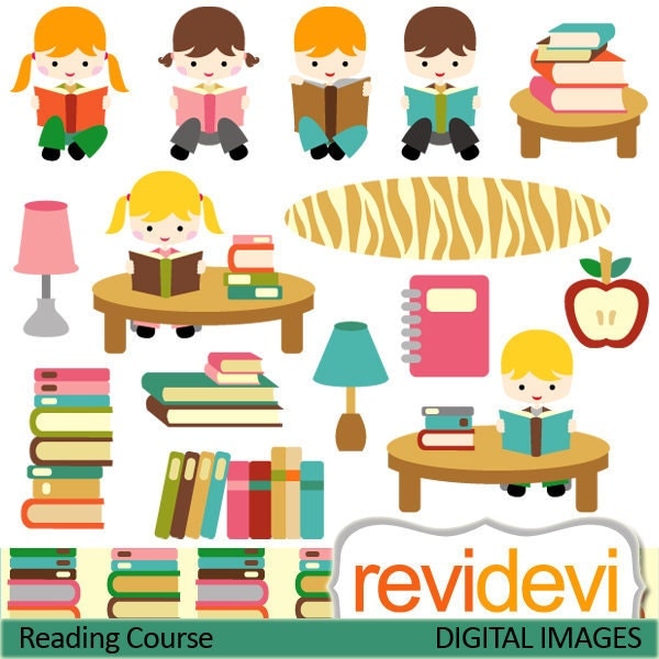 Children Reading Clip Art Free