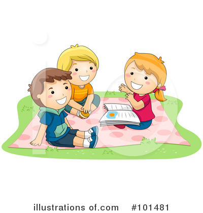 Children Reading Clip Art Free