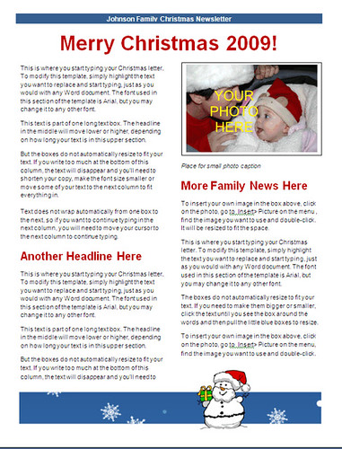 Christmas Newsletter Templates Free Download