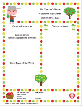 Cute Newsletter Templates For Teachers