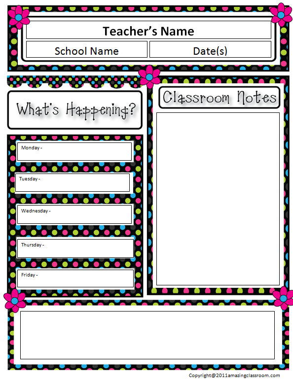 Cute Newsletter Templates For Teachers