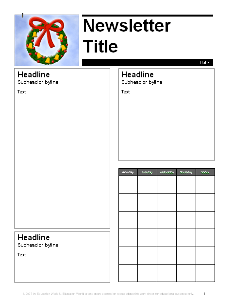 Free Newsletter Templates For Teachers