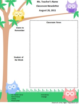 Free Printable Newsletter Templates For Teachers