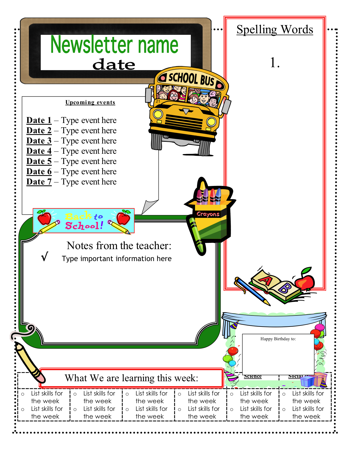 Free School Newsletter Templates For Microsoft Word