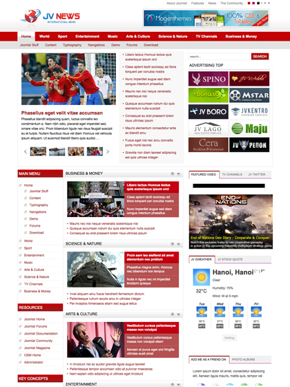 Joomla 2.5 Newspaper Templates Free