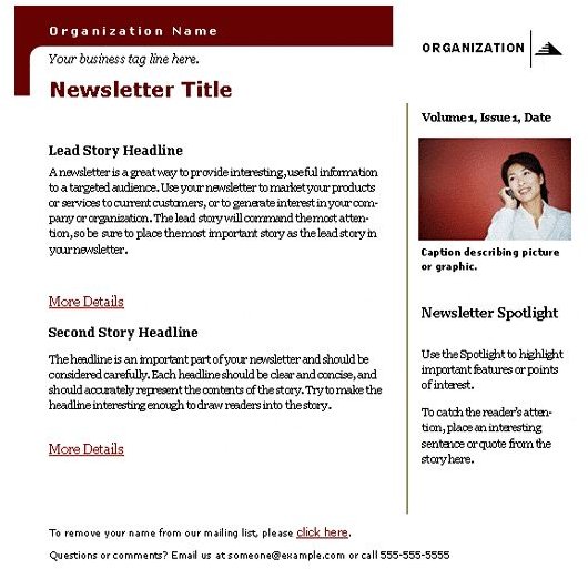 Microsoft Word Email Newsletter Templates Free