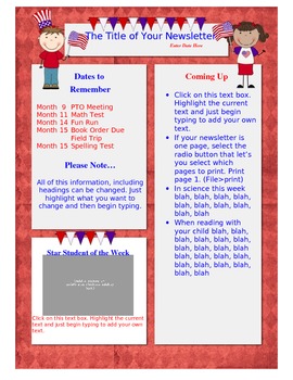 Middle School Newsletter Templates Free