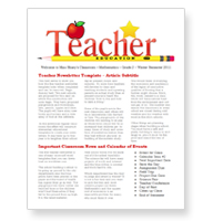 Newsletter Templates For Teachers Free