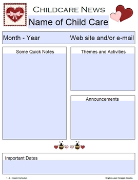 Newsletter Templates For Teachers Preschool