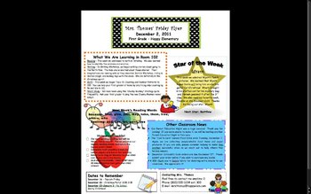 Newsletter Templates For Teachers To Parents