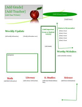 Newsletter Templates For Teachers To Parents