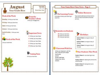 Newsletter Templates For Teachers Word