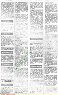 Newspaper Ads For Jobs Pakistan