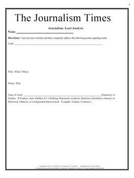 Newspaper Article Format Worksheets