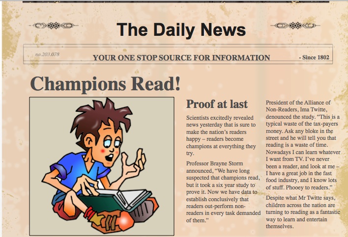 Newspaper Article Layout For Kids