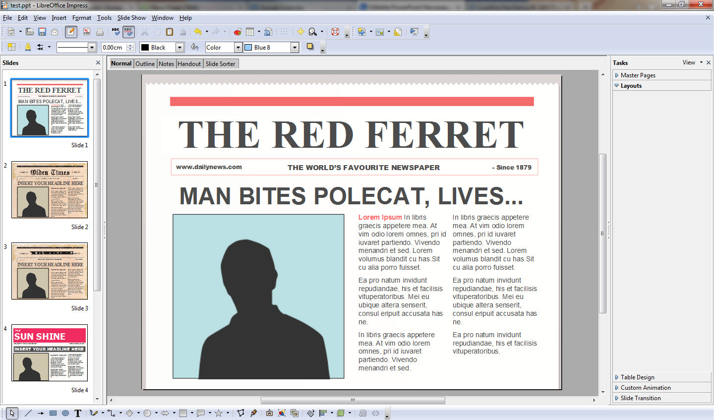 Newspaper Layout Template For Powerpoint