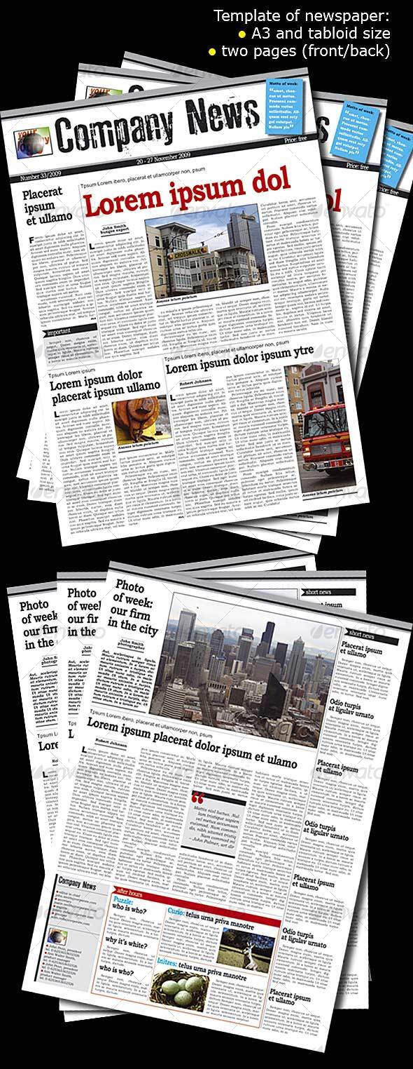 Newspaper Template Photoshop Elements