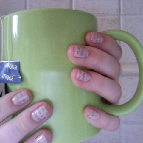 Pink Newspaper Nails