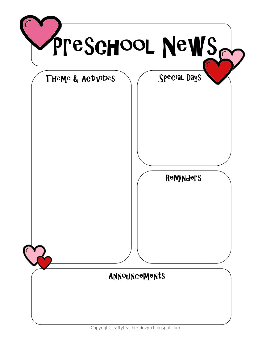 Preschool Newsletter Templates Free