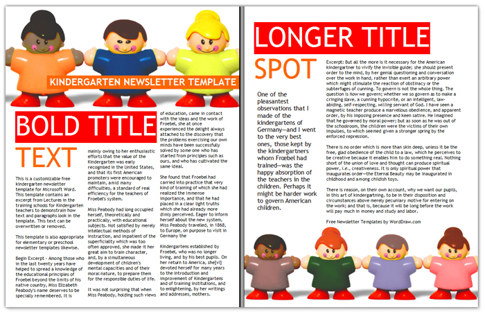 School Newsletter Formats Free