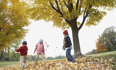 Young Children Playing Outside